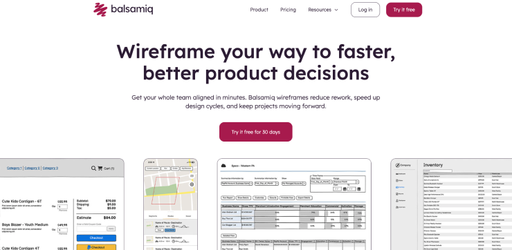site internet Balsamiq pour wireframe site internet