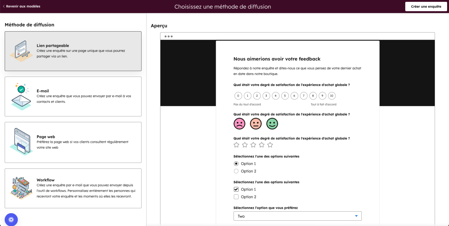 Hub Services - Enquete clients