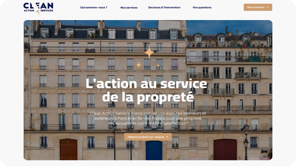 Création de site internet pour Clean Action Services