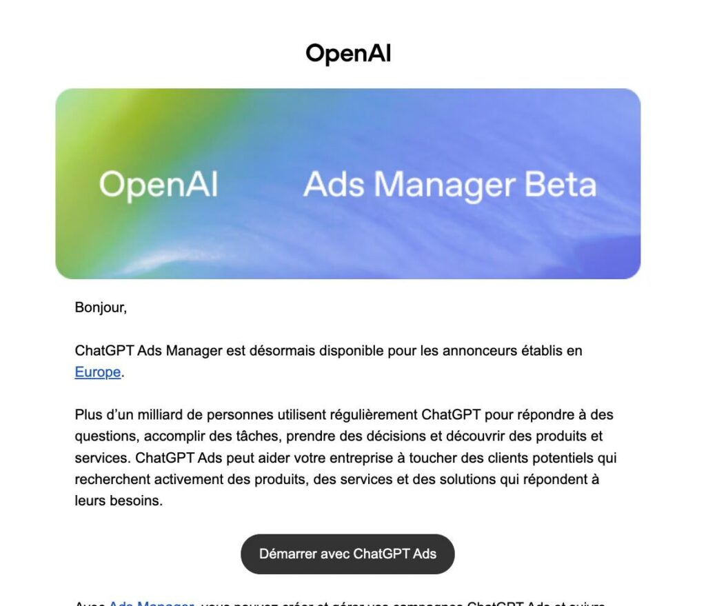 Publicité ChatGPT en Europe : les 12 réglages à faire avant de lancer vos premières campagnes